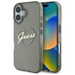 Guess GUHCP16SHCHGSPK iPhone 16 6.1" black hardcase IML Heart