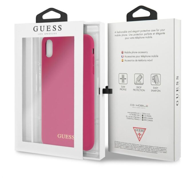 Guess GUHCI65LSGLPI iPhone Xs Max pink hard case Silicone - imagine 7