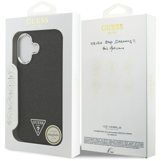 Case Guess Glitter Triangle Logo MagSafe for iPhone 17 black - imagine 8