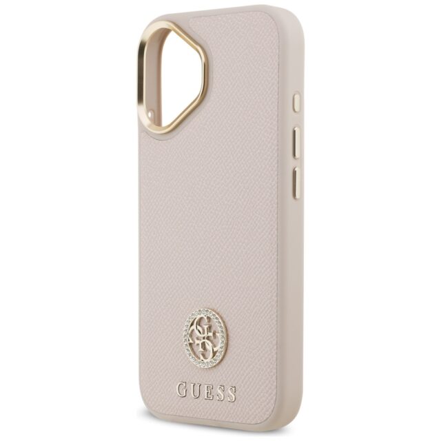 Case Guess Grained Strass Logo MagSafe for iPhone 17 pink - imagine 6