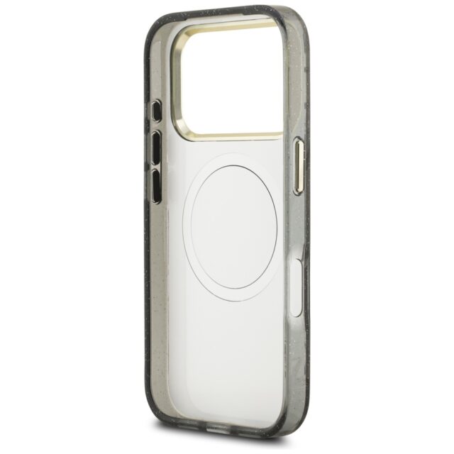 Guess IML Glitter Flowers Triangle MagSafe Case for iPhone 17 Pro Black - imagine 7