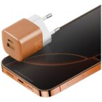 Wall charger Energea Ampcharge GaN35 USB-C/USB-A PD/PPS/QC3.0 35W orange - imagine 4