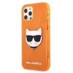 Karl Lagerfeld KLHCP12MCHTRO iPhone 12/12 Pro 6,1" orange hardcase Glitter Choupette Flu - imagine 2