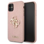 Guess GUHCN61SA4GGPI iPhone 11 6,1" / Xr pink hardcase Saffiano 4G Metal Logo