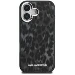 Case Karl Lagerfeld IML Leopard Pattern  MagSafe for iPhone 16 black - imagine 3