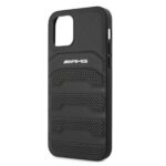 AMG AMHCP12LGSEBK iPhone 12 Pro Max 6,7" black hardcase Leather Debossed Lines - imagine 6