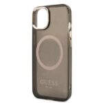 Guess GUHMP13MHTCMK iPhone 13 / 14 / 15 6.1" black hard case Gold Outline Translucent MagSafe - imagine 6