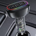 USAMS car charger 1xUSB-C 3xUSB-A C34 48W 3A+C PD Fast Charge black CC170CC01 (US-CC170) - imagine 2