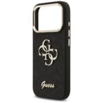 Guess Fixed Glitter Big 4G Metal Frame case for iPhone 17 Pro black - imagine 6