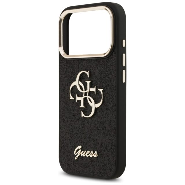 Guess Fixed Glitter Big 4G Metal Frame case for iPhone 17 Pro black - imagine 6