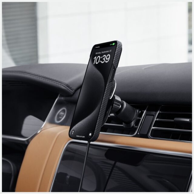 Car mount with wireless charger PITAKA MagEZ Pro 2 Qi2 15W NFC MagSafe black grey - imagine 9