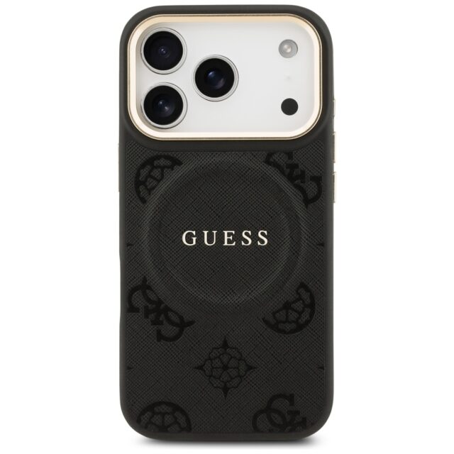 Case Guess Peony Hot Stamp MagSafe for iPhone 17 Pro black - imagine 3