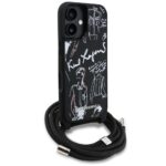 Case Karl Lagerfeld Crossbody Grained    Pattern & Logo MagSafe for iPhone 16 black - imagine 3