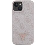 Guess GUHCP15SP4TDPP iPhone 15 / 14 / 13 6.1" pink hardcase Leather 4G Triangle Strass - imagine 3