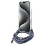 Guess GUHCP16LHC4SEB iPhone 16 Pro 6.3" blue hardcase Crossbody Cord 4G Print - imagine 4