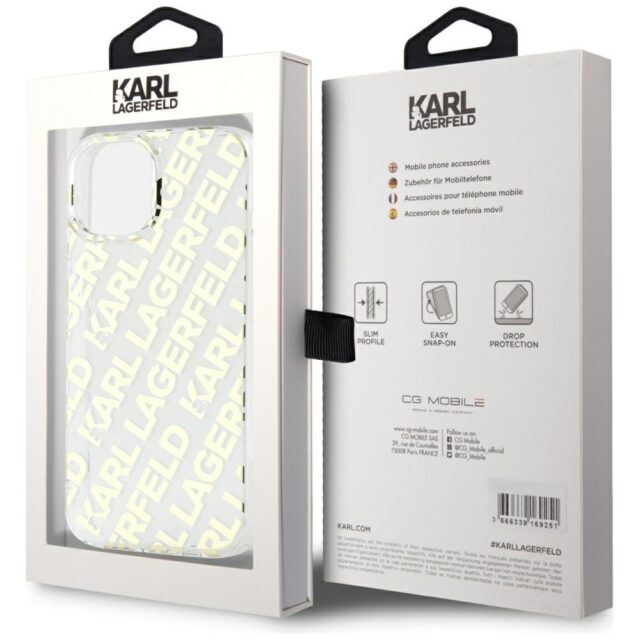 Karl Lagerfeld KLHCP15SHKFOEMD iPhone 15 / 14 / 13 6.1" gold hardcase IML Fullover  Logo - imagine 8