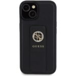 Guess GUHCP15SPGSSADK iPhone 15 / 14 / 13 6.1" black hardcase Grip Stand 4G Saffiano Strass - imagine 3