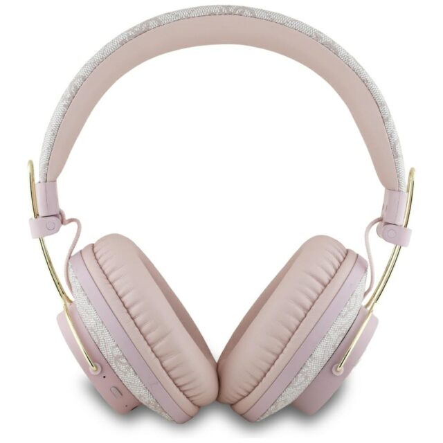 Headphones Guess Bluetooth ENC Metal 4G Logo pink - imagine 3