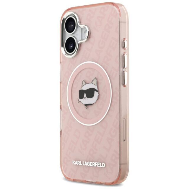 Case Karl Lagerfeld IML Choupette Head   Logo MagSafe for iPhone 17 pink - imagine 2