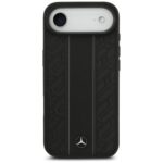 Case Mercedes Leather Laurel Leaves Stripes MagSafe for iPhone Air black - imagine 3