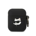Karl Lagerfeld KLA2RUNCHK AirPods 1/2 cover black Silicone Choupette Head 3D