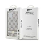 DKNY DKHMN61HCPTSE iPhone 11 / Xr 6.1 inch beige hardcase IML Checkered Mono Pattern & Printed Strip - imagine 8