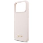 Case Guess Silicone Script Metal Logo MagSafe for iPhone 17 Pro Max pink - imagine 6