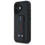 BMW BMHCP16SGSPCCK iPhone 16 6.1" black hardcase M Grip Stand Smooth and Carbon - imagine 2
