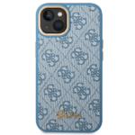Guess GUHCP14MHG4SHB iPhone 14 Plus / 15 Plus 6.7" blue hard case 4G Vintage Gold Logo - imagine 3