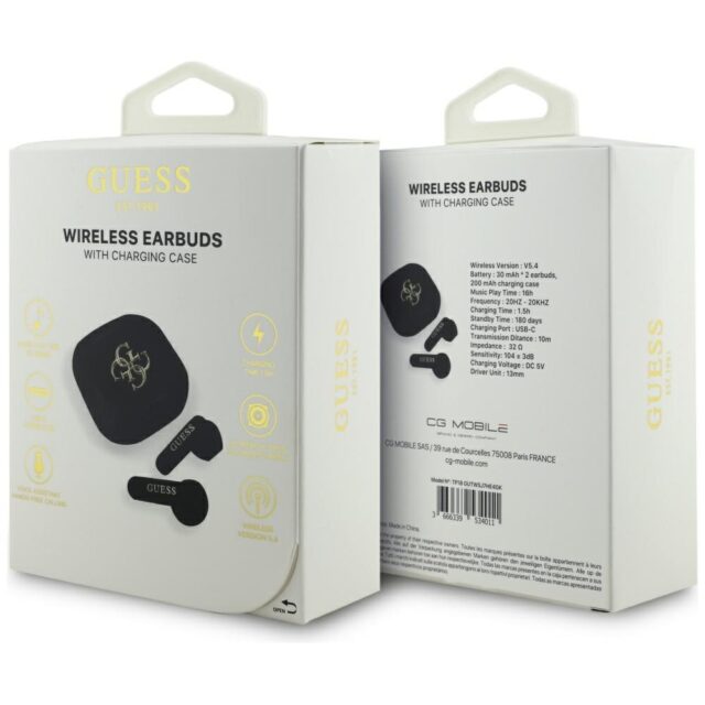 TWS Guess 4G Metal Logo headphones black - imagine 6