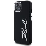 Case Karl Lagerfeld Silicone Metal Script Logo for iPhone 15 black - imagine 2