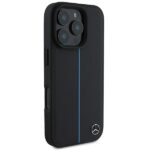Mercedes MEHMP16X23RURBK iPhone 16 Pro Max 6.9" black hardcase MB Blue Line Leather MagSafe - imagine 4