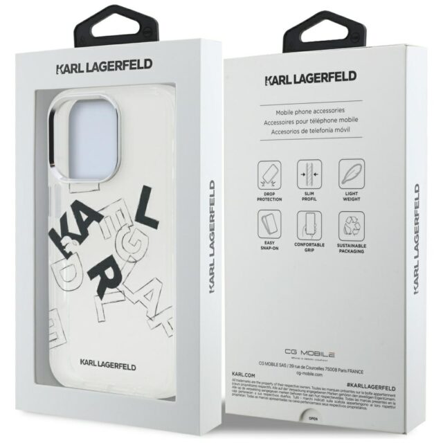 Case Karl Lagerfeld IML Sketched Graphic for iPhone 16 Pro Max transparent - imagine 8