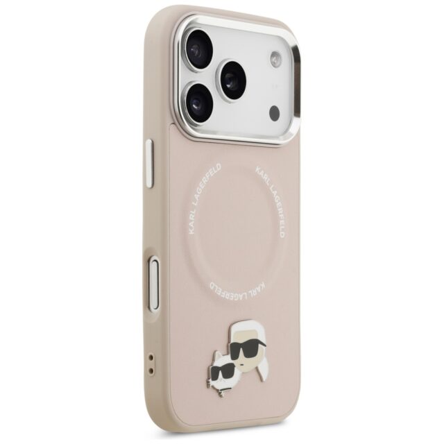 Karl Lagerfeld Karl & Choupette Pins MagSafe Case for iPhone 17 Pro Max Pink - imagine 4
