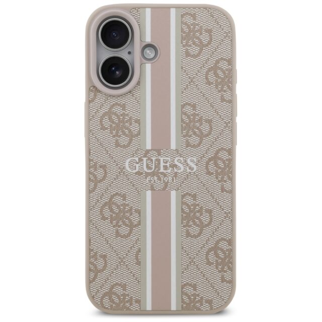 Case Guess 4G Printed Stripes MagSafe for iPhone 17 pink - imagine 3