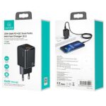 USAMS wall charger 1xUSB-C+1xUSB T43 33W PD3.0 + QC3.0 + U63 cable USB-C to Lightning black USKT - imagine 10
