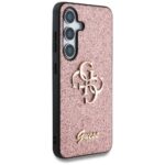 Case Guess Fixed Glitter Big 4G Metal  Logo to Samsung Galaxy S25 pink - imagine 4