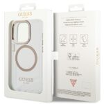 Guess GUHMP15XHTRMD iPhone 15 Pro Max 6.7" gold hard case Metal Outline Magsafe - imagine 8
