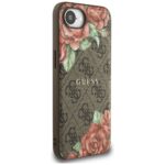 Case Guess 4G Flowers Print MagSafe for iPhone 16e brown - imagine 4