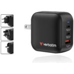 Wall Charger Verbatim Mini GaN 70W 2xUSB-C PD/1x USB-A QC black 32229 - imagine 7