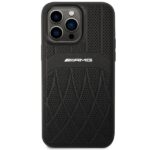 AMG AMHMP14XOSDBK iPhone 14 Pro Max 6.7" black hardcase with Leather Curved Lines and MagSafe - imagine 3