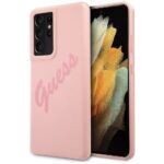 Guess GUHCS21LLSVSPI S21 Ultra G998 pink hardcase Script Vintage
