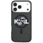 Karl Lagerfeld IML Glitter Karl & Choupette Sketch Logo MagSafe Case for iPhone 17 Pro Max Black - imagine 3