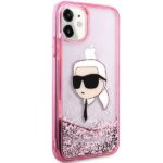 Karl Lagerfeld KLHCN61LNKHCP iPhone 11/XR pink hardcase Glitter Karl Head - imagine 5