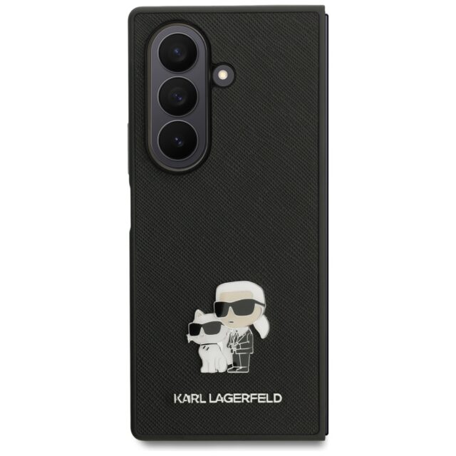 Case Karl Lagerfeld Saffiano Karl&Choupette Pin for Samsung Galaxy Z Fold7 black - imagine 2
