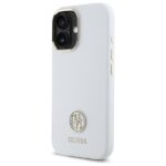 Guess GUHCP16SM4DGPH iPhone 16 6.1" white hardcase Silicone Logo Strass 4G - imagine 2