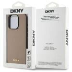 DKNY DKHMP15LPGHLME iPhone 15 Pro 6.1" beige hardcase Grained Metal Logo MagSafe - imagine 8