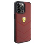 Ferrari FEHCP15XRDUR iPhone 15 Pro Max 6.7" red hardcase Leather Stitched Lines - imagine 4