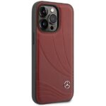 Mercedes MEHCP14L8ROLR iPhone 14 Pro 6.1" Red Hardcase Leather Wave Pattern - imagine 4
