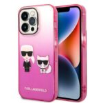 Karl Lagerfeld KLHCP14LTGKCP iPhone 14 Pro 6,1" hardcase pink Gradient Ikonik Karl & Choupette